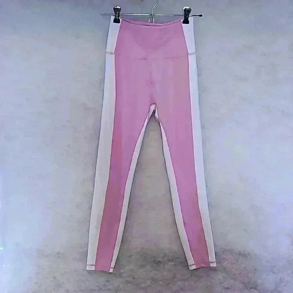 WILO THE LABEL Women's Full Length Leggings Pink &‎ White Colorway NWT - Picture 1 of 6